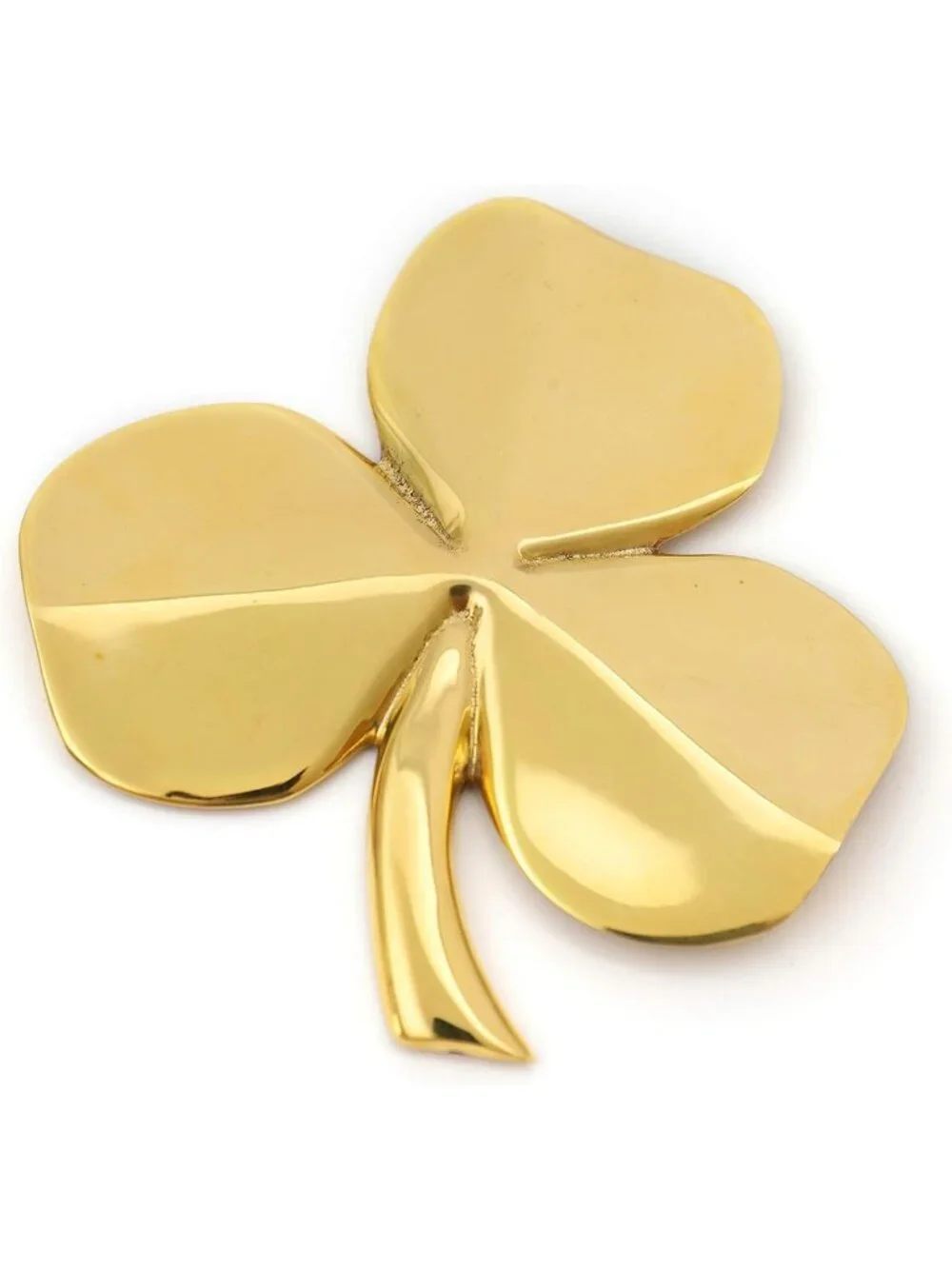 Brass Shamrock Wall Hanging - Good Luck Blessing Decor for Home or Office